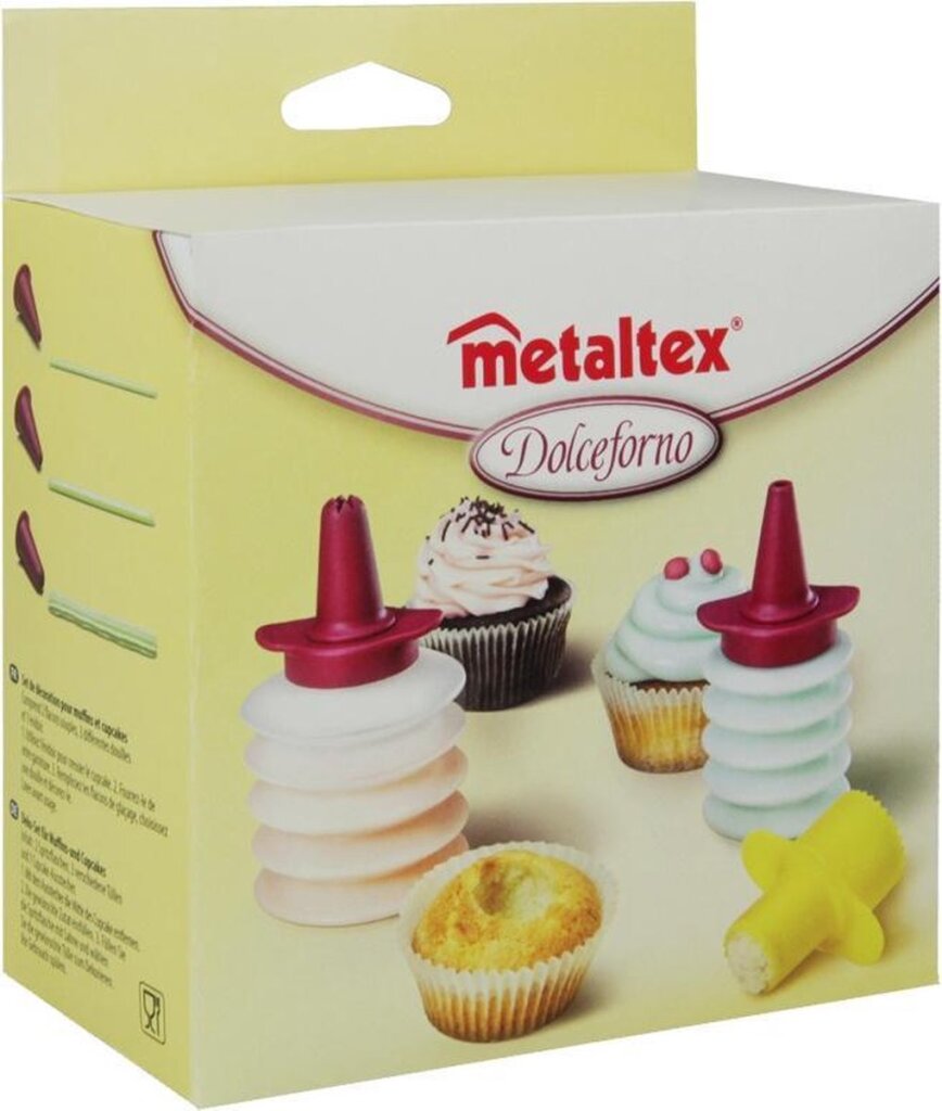 Metaltex decoratieset dolceforno 9 x 7 cm transparant