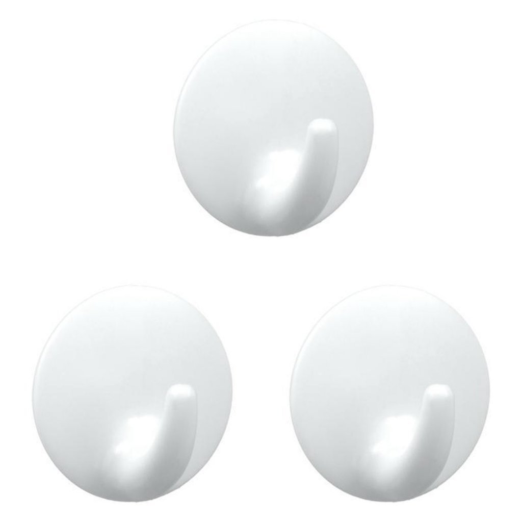 Metaltex plakhaken 3 stuks wit