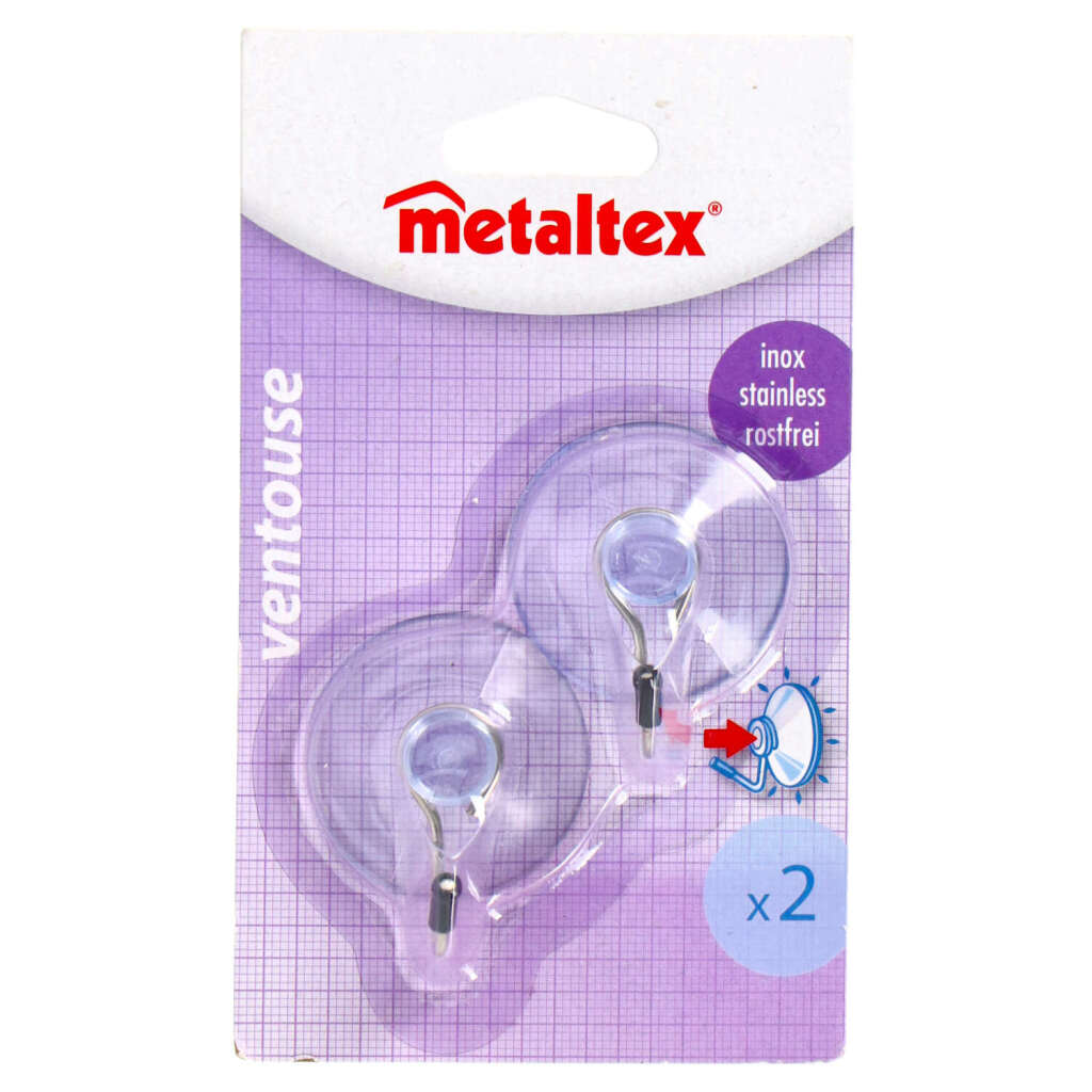 Metaltex haken met zuignap 2 stuks