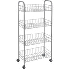 Metaltex keuken badkamer opbergtrolley ascona 41x23x84 cm wieltjes
