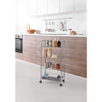 Metaltex keuken badkamer opbergtrolley ascona 41x23x84 cm wieltjes