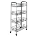 Tomado-Metaltex - Tomado-Metaltex keuken/badkamer opbergtrolley pisa met 4 manden zwart