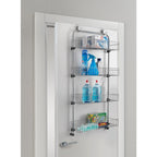 Metaltex deurrek 4 etages 17x45x103 cm zilver metaal