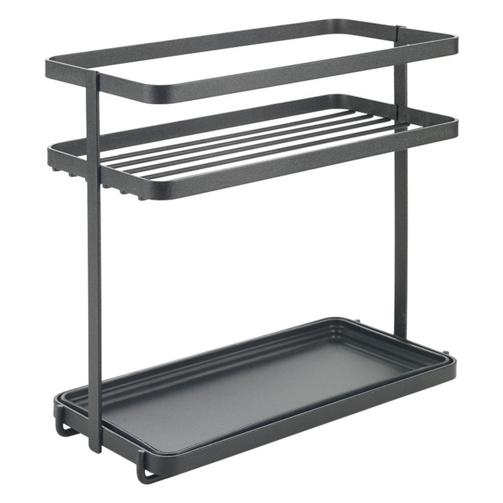Metaltex kruidenrek 2 etages 23x11x22 cm zwart metaal