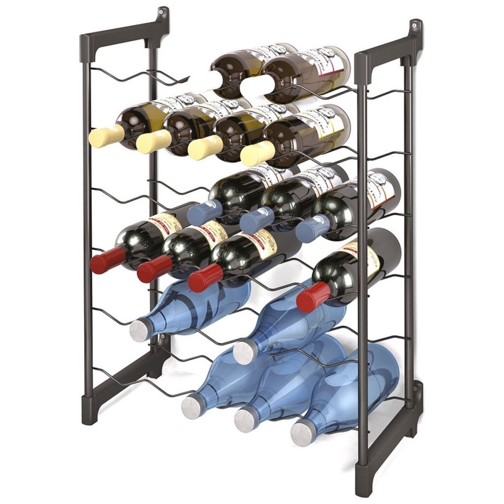 Tomado-metaltex chianti wijnrek voor 30 flessen 68x50x26 cm zwart