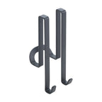 Metaltex dubbele haak voor aan douchewand 5x6x14 cm zwart