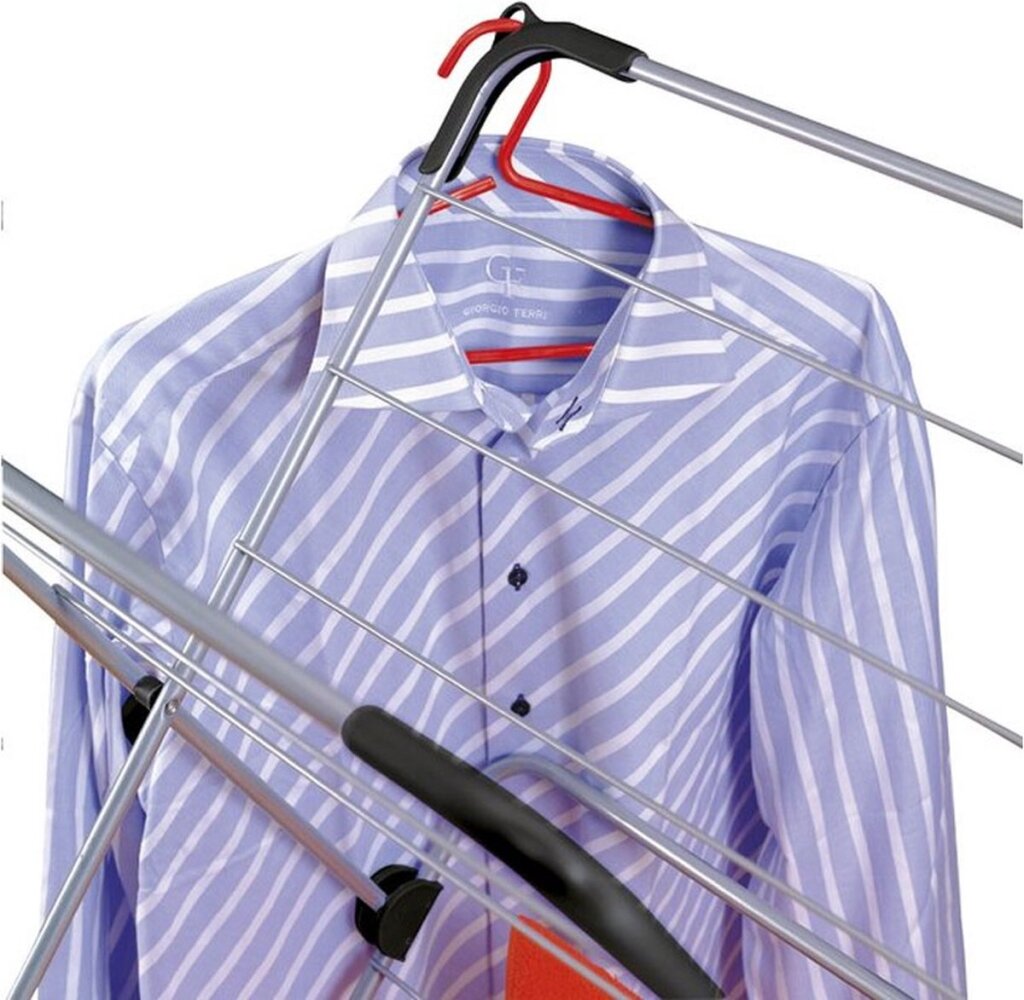 Tomado metaltex concerto slim droogrek 9,5 m zilver met haakjes voor kledinghangers
