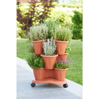Bama trifoglio plantenbak met wieltjes 40x51 cm terracotta