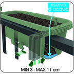Bama fioriera bloem-balkonbak 60x20x18.5 cm sagegroen