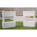 Bama brick koppelbare plantenbakken 75l 59x23x27 cm 5 stuks wit