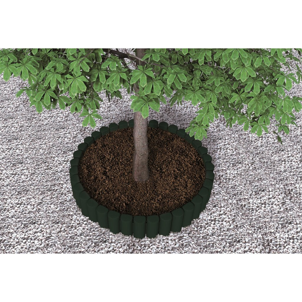 Bama tuin modulaire rand imitatiehout 38.5x15 cm 6 stuks groen