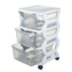 Bama insieme ladesysteem met wieltjes 3 laden 36x40x62 cm wit transparant