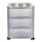Bama big hobby ladesysteem met 3 laden 30x30x40 cm zilver wit