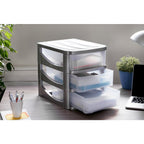 Bama big hobby ladesysteem met 3 laden 30x30x40 cm zilver wit