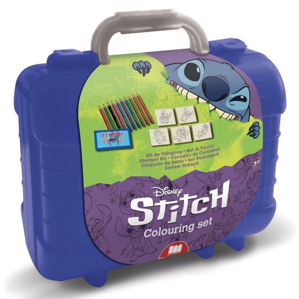 Merkloos sans marque stitch reis stempel- en kleurkoffer
