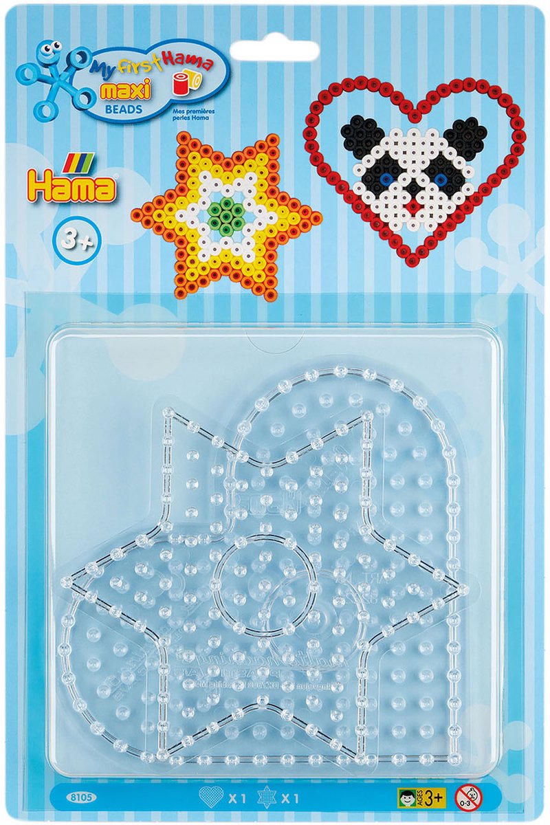 Hama - Hama strijkkralenbordjes maxi - hart en ster - creatief speelgoed.
