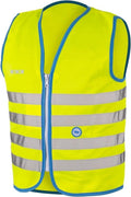 Wowow - veiligheidshesje kind met rits en 1150 - fun fietsjas - maat l - unisex - geel/blauw/zilver