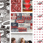 Noordwand behang urban friends coffee billboards small blauw en rood