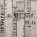 Noordwand behang urban friends coffee wooden planks grijs en zwart