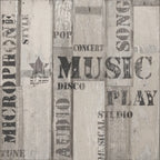 Noordwand behang urban friends coffee wooden planks grijs en zwart