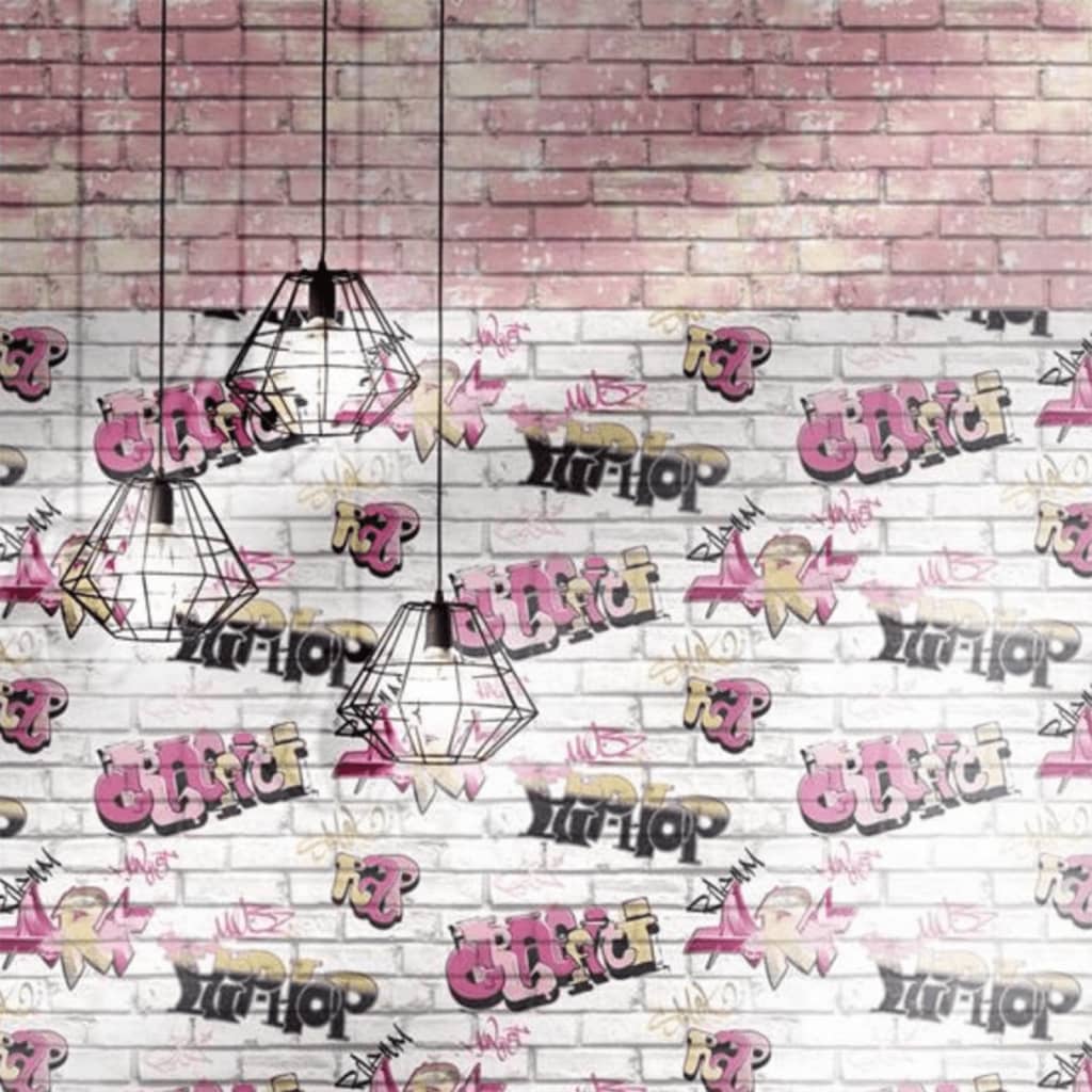 Noordwand behang urban friends coffee bricks roze en wit