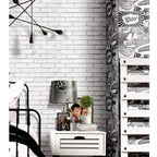 Noordwand behang urban friends coffee bricks grijs en wit