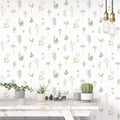 Noordwand behang evergreen herbs and flowers wit