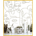 Noordwand Noordwand Behang Friends Coffee Line Art Faces wit en metallic