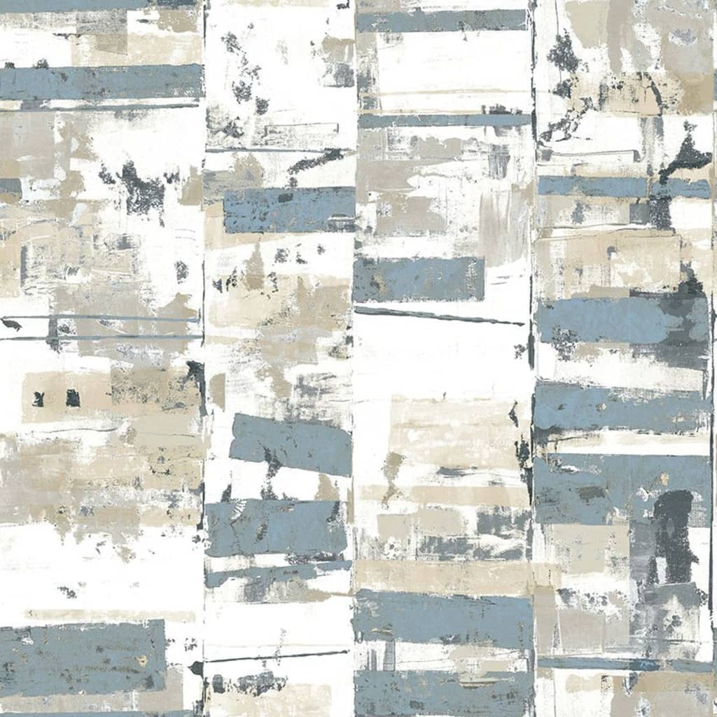 Noordwand behang friends coffee industrial weathered blauw metallic