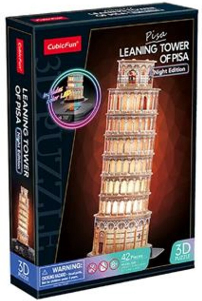 Cubic fun 3d puzzel toren van pisa met led verlichting