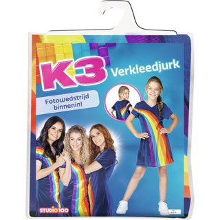 Studio 100 - Studio 100 K3 verkleedjurk - regenboog blauw 9-11 jaar