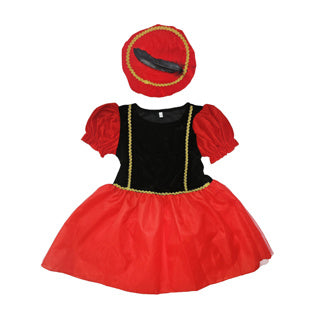 Overige merken pietenjurk zwart rood 110-116 cm | 2 stuks