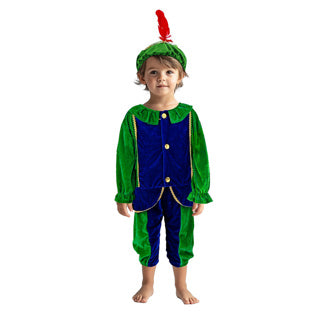 Overige merken pietenpak groen blauw 110-116 cm | 2 stuks