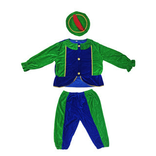 Overige merken pietenpak groen blauw 110-116 cm | 2 stuks