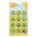 Grafix pasen 12 3d stickers met glitter