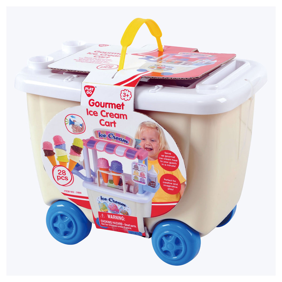 Playgo - go Speelgoedwinkel kinderen - duwwagen - ijskraam met ijsjes - kleiset - ijsjes klei