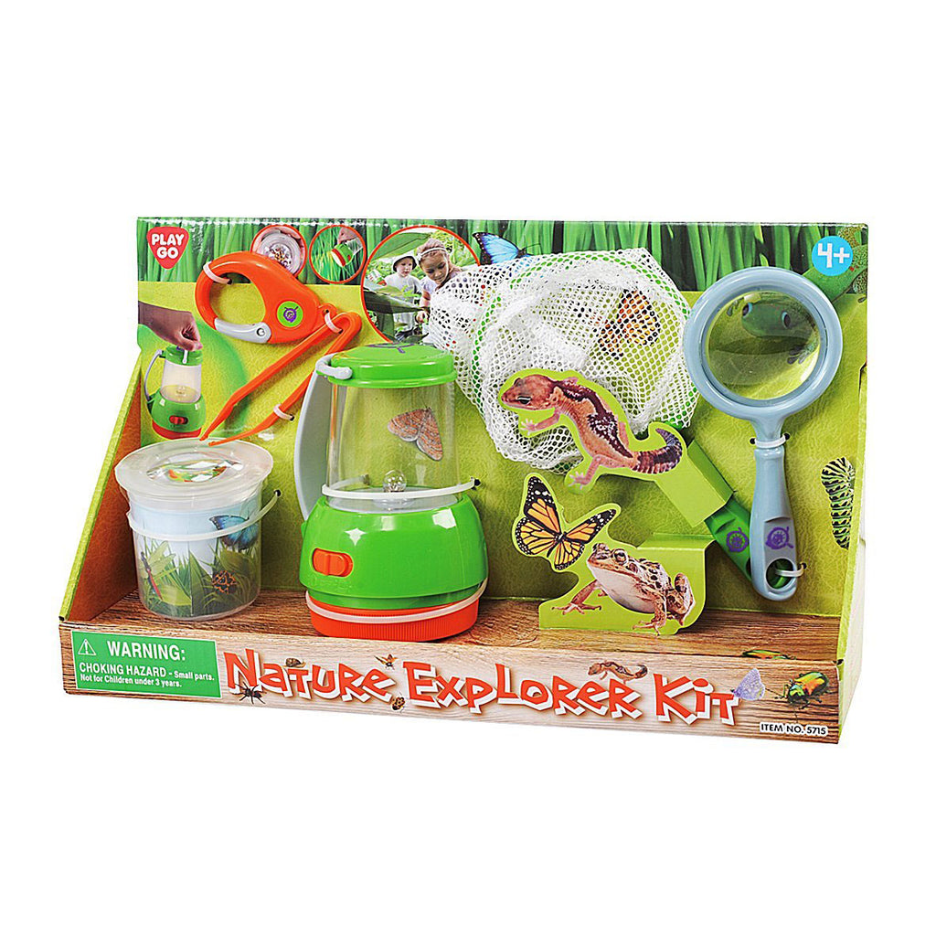 Playgo natuur onderzoekerset - 6 dlg. met schepnet en vergrootglas