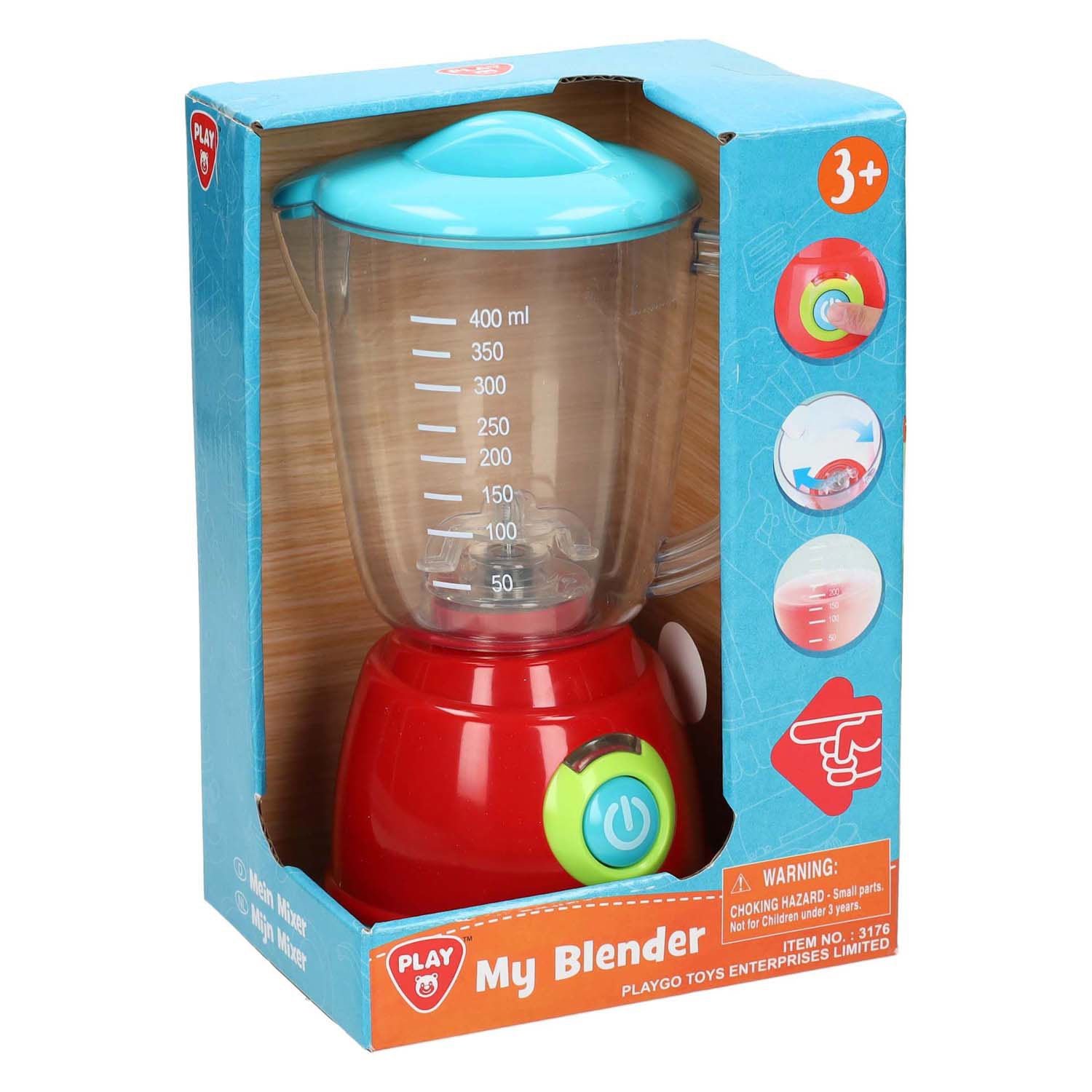 Playgo - go speelgoed blender met licht en fruit accessoires - keuken speelgoed.