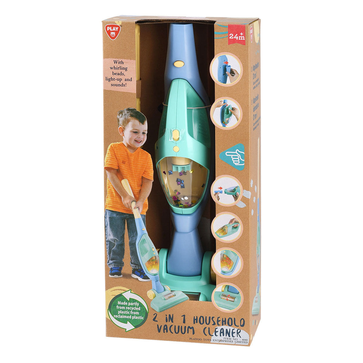 Play go 2in1 draadloze stofzuiger met licht en geluid