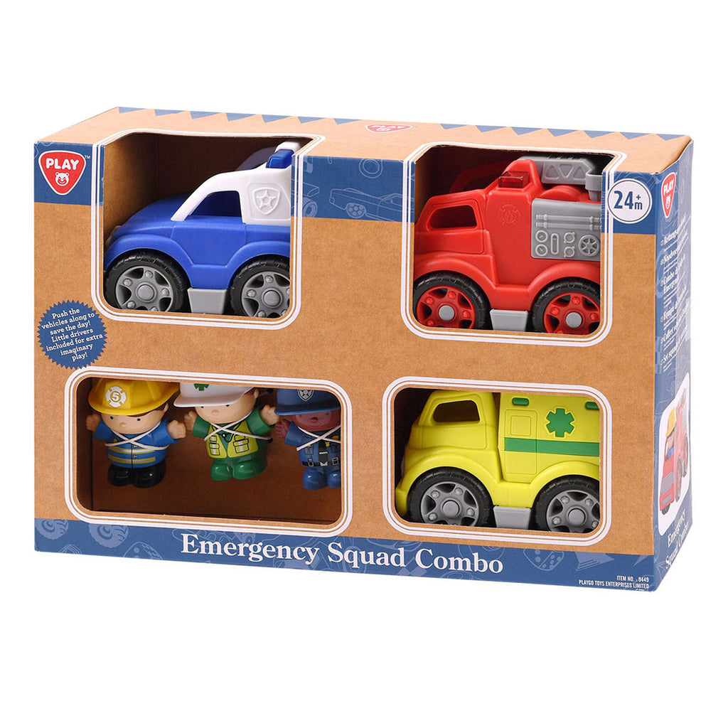Playgo hulpdienst voertuigen met figuren speelset - 6dlg.