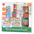 Playgo play houten blokpuzzel dieren, 20dlg.