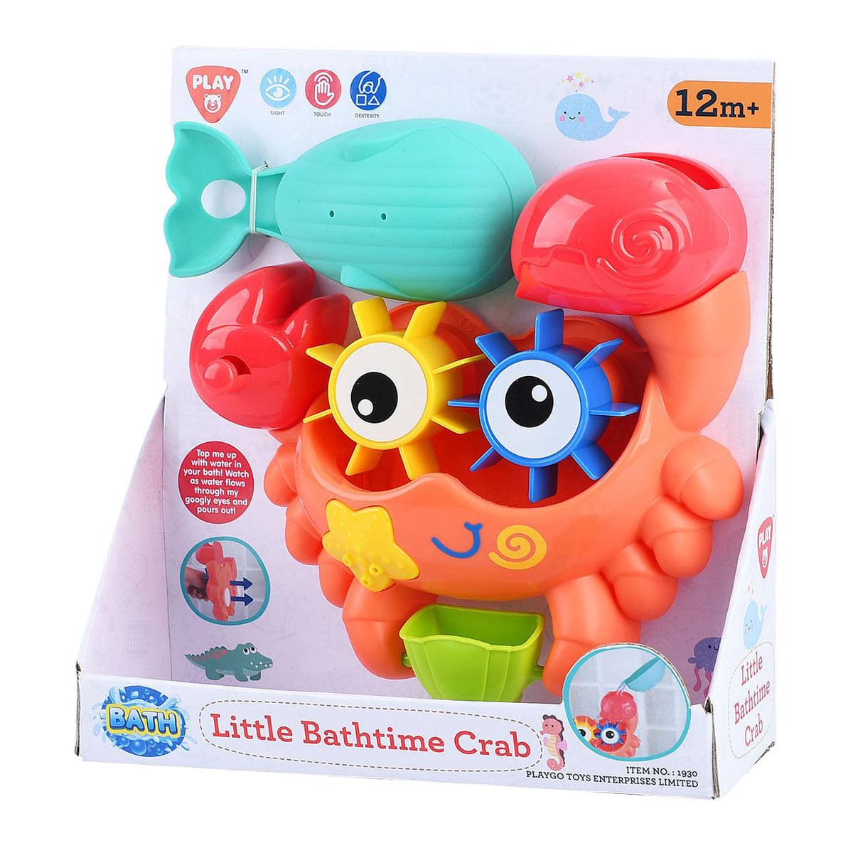Playgo badspeelgoed krab met zuignappen voor in bad - kleurrijk waterspeelgoed.
