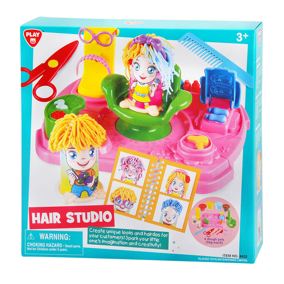 Playgo haarstudio kleiset - 4 kleipotjes