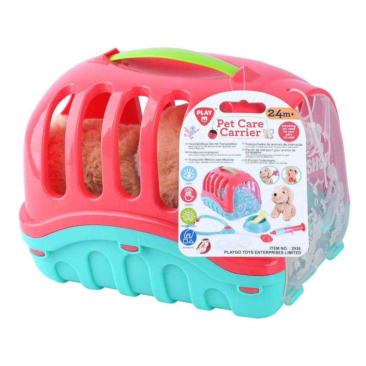 Playgo - go dieren reismandje met knuffelpuppy - 7dlg.