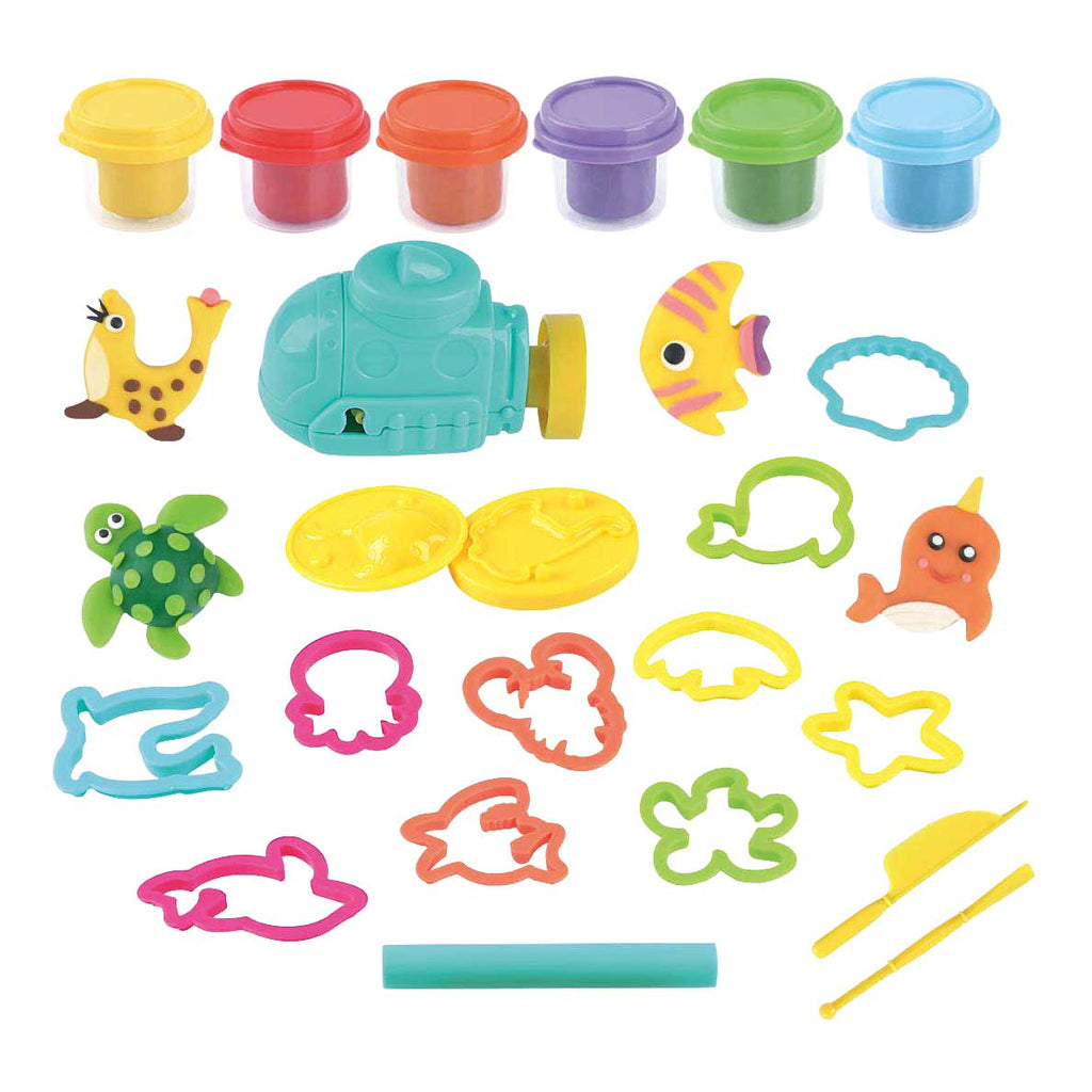 Playgo - go diep in de zee kleiset - 6 kleipotjes