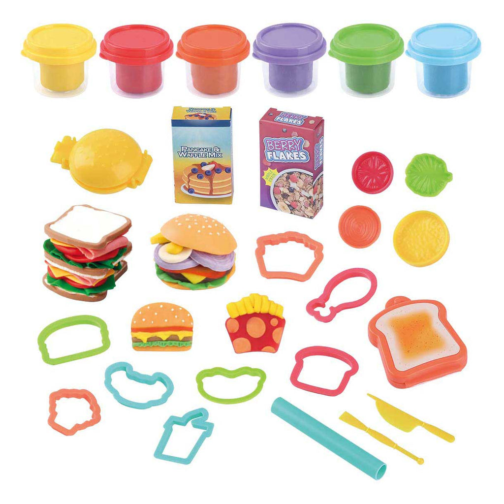 Playgo lunch en snoep kleiset - 6 kleipotjes