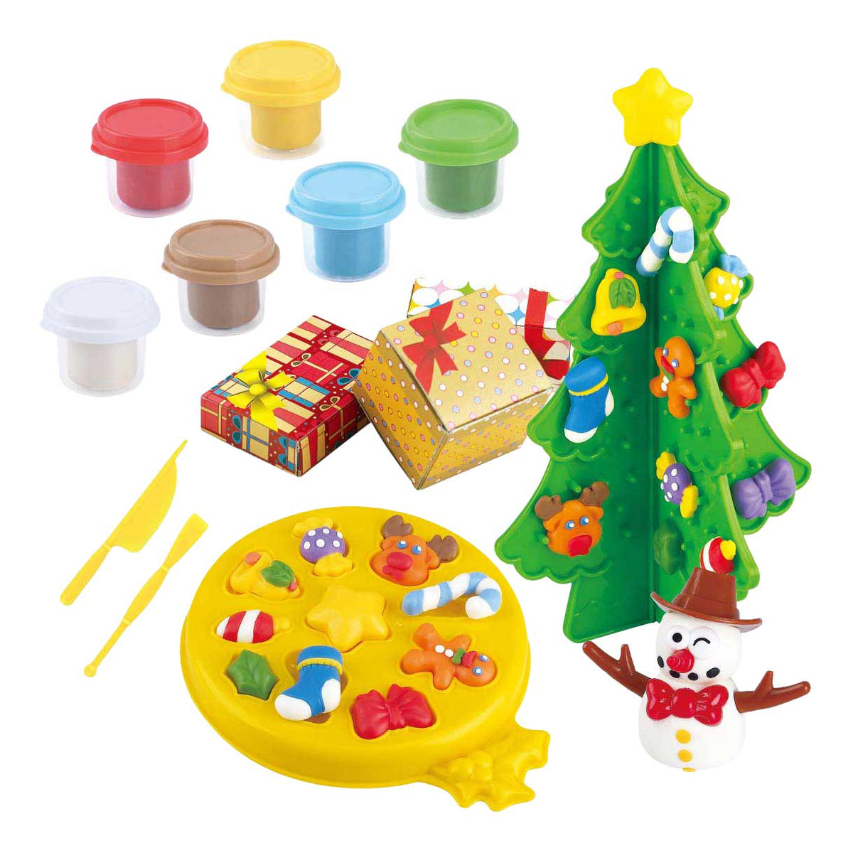 Playgo - go kerstboom kleiset - 6 kleipotjes