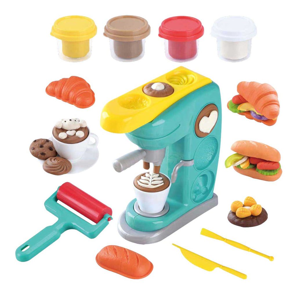 Playgo - go koffiezetapparaat klei speelset - 4 kleipotjes - creatief speelgoed.
