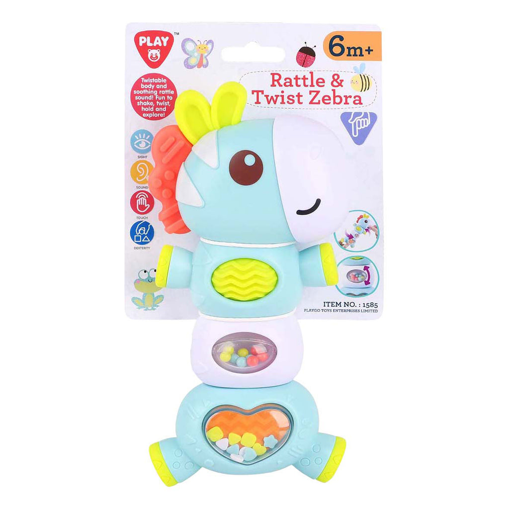 Playgo - go rammel & draai zebra rammelaar