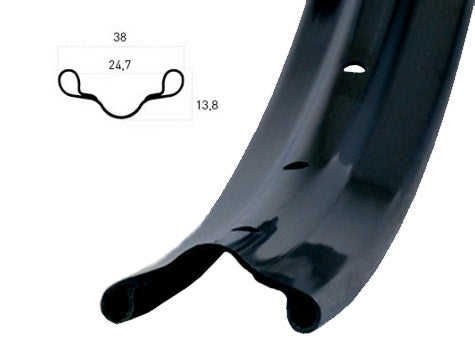 Ryde - Velg westwood v38 622 x 24c aluminium 36 gaats 14g - zwart